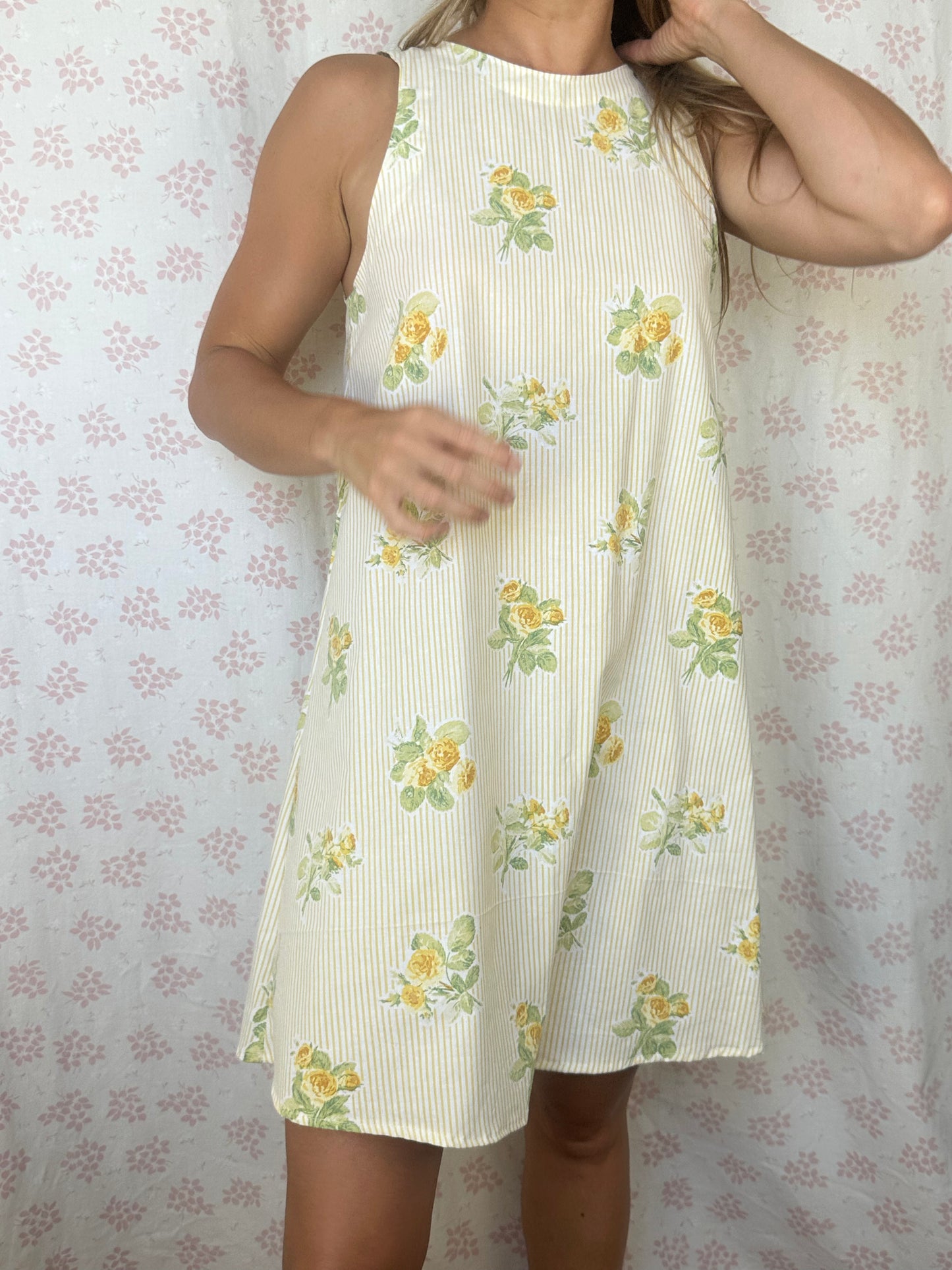 Robe Col Rayé Jaune