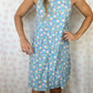 Robe Col Fleurs Bleu