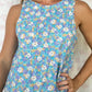 Robe Col Fleurs Bleu