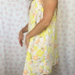 Robe Bretelle Fleurs Jaune