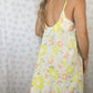 Robe Bretelle Fleurs Jaune