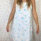 Robe Bretelle Fleurs Bleu