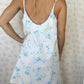 Robe Bretelle Fleurs Bleu