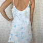 Robe Bretelle Fleurs Bleu