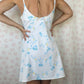 Robe Bretelle Fleurs Bleu