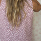 Haut Bouton Fleurs Rose