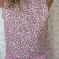 Haut Bouton Fleurs Rose