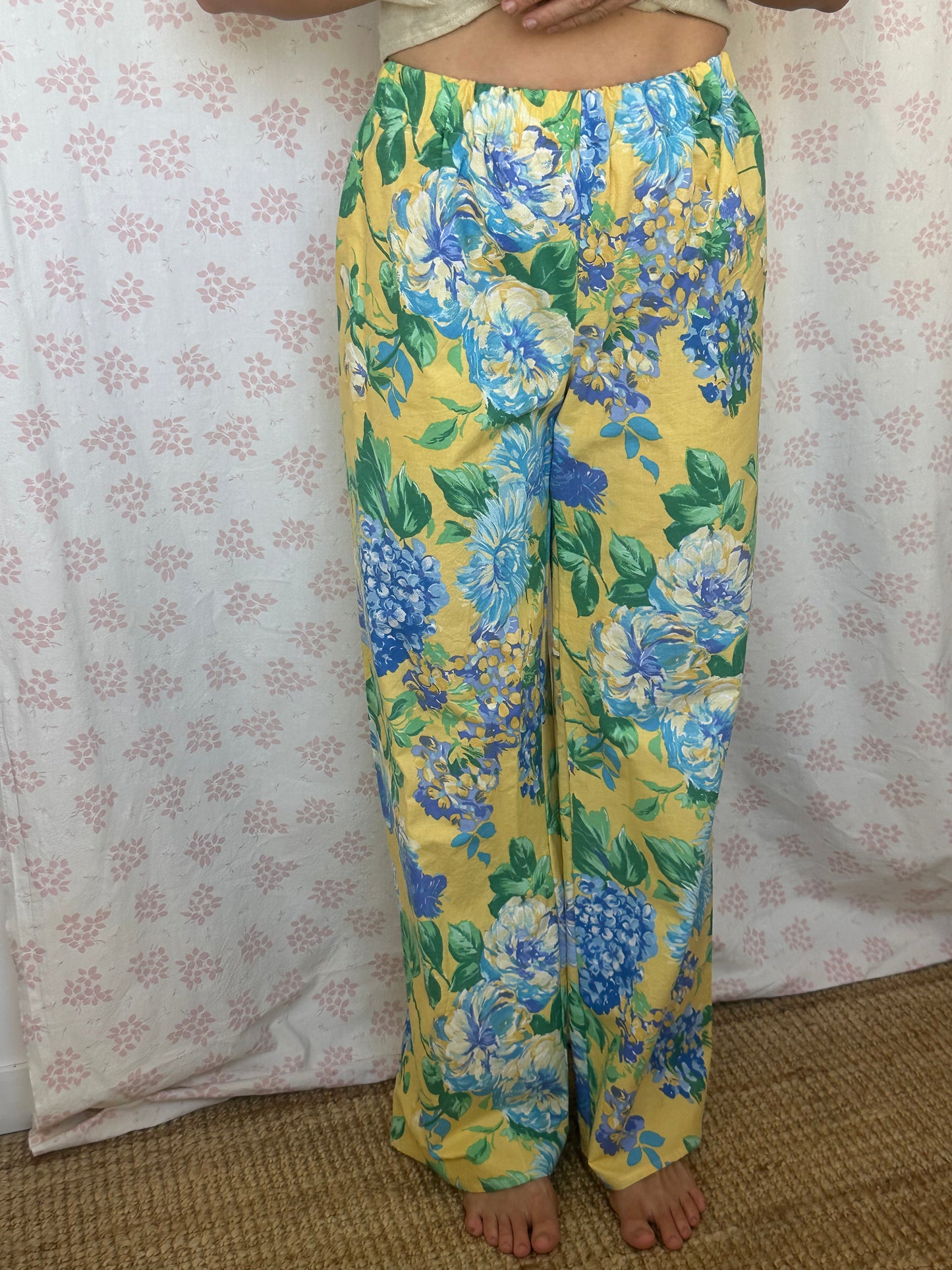 Pantalon Jaune Fleurs