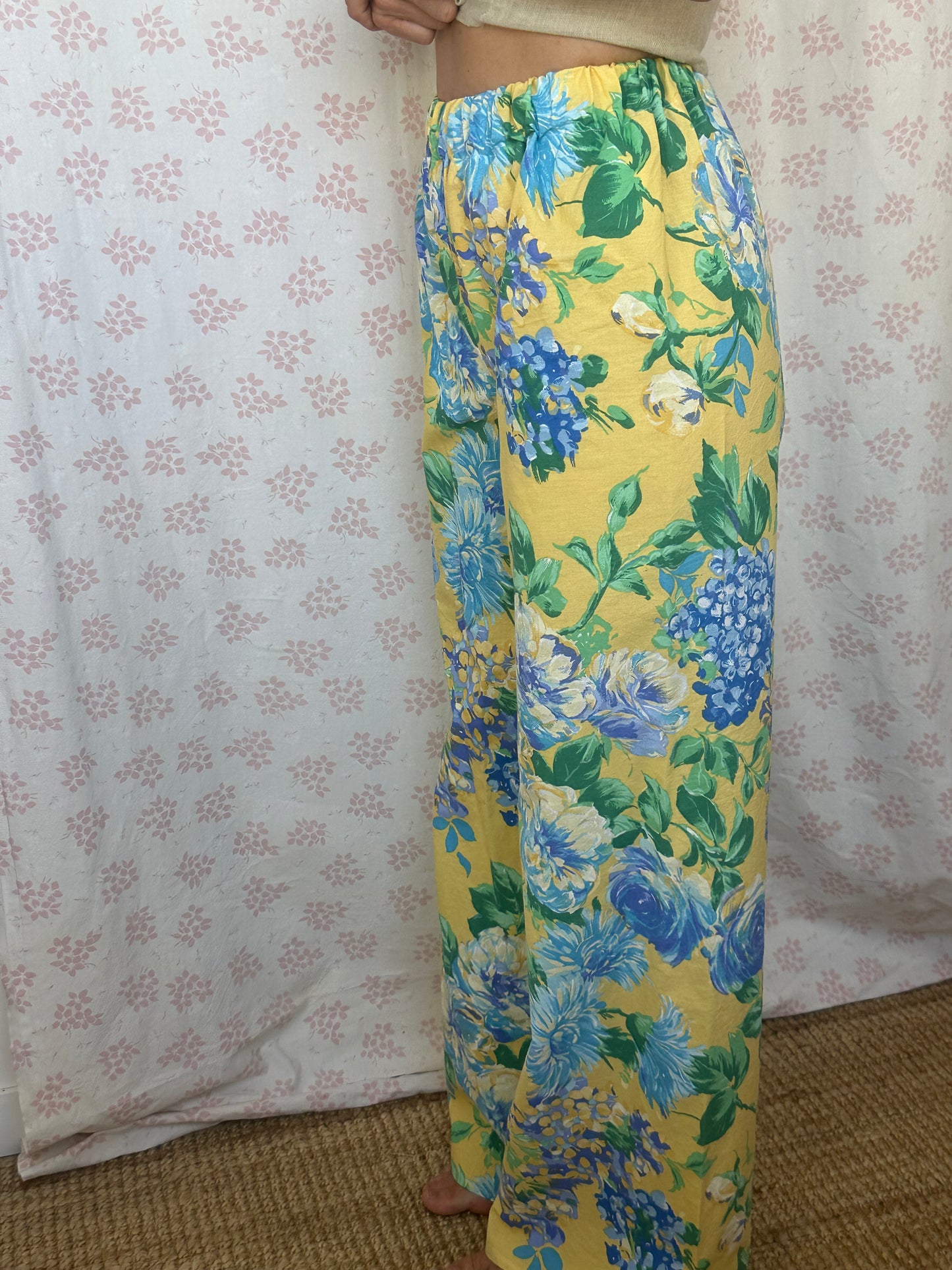 Pantalon Jaune Fleurs