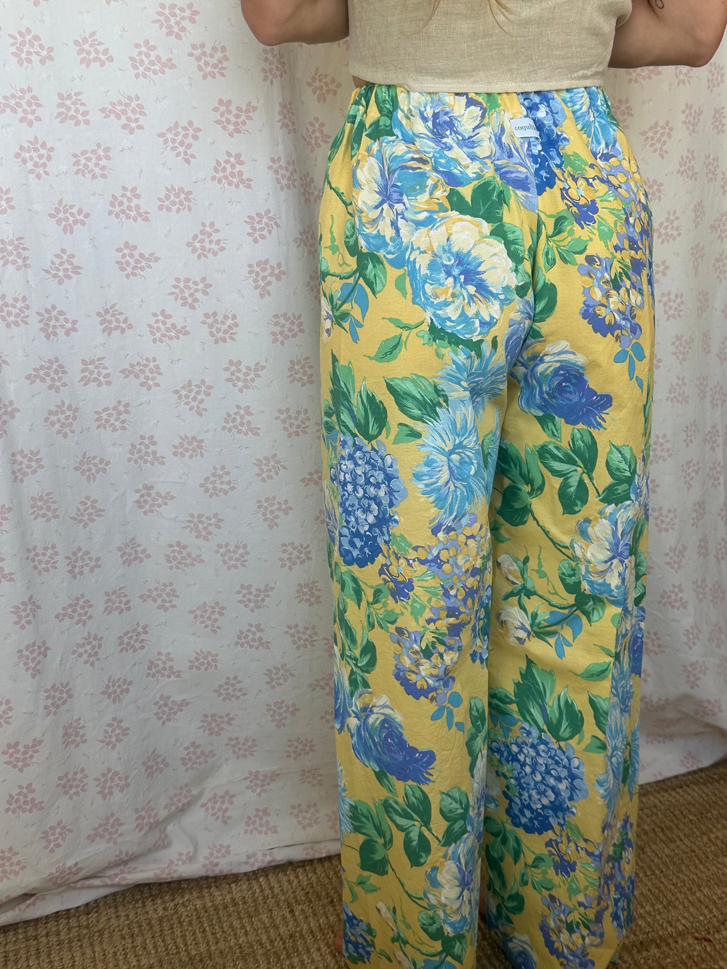 Pantalon Jaune Fleurs