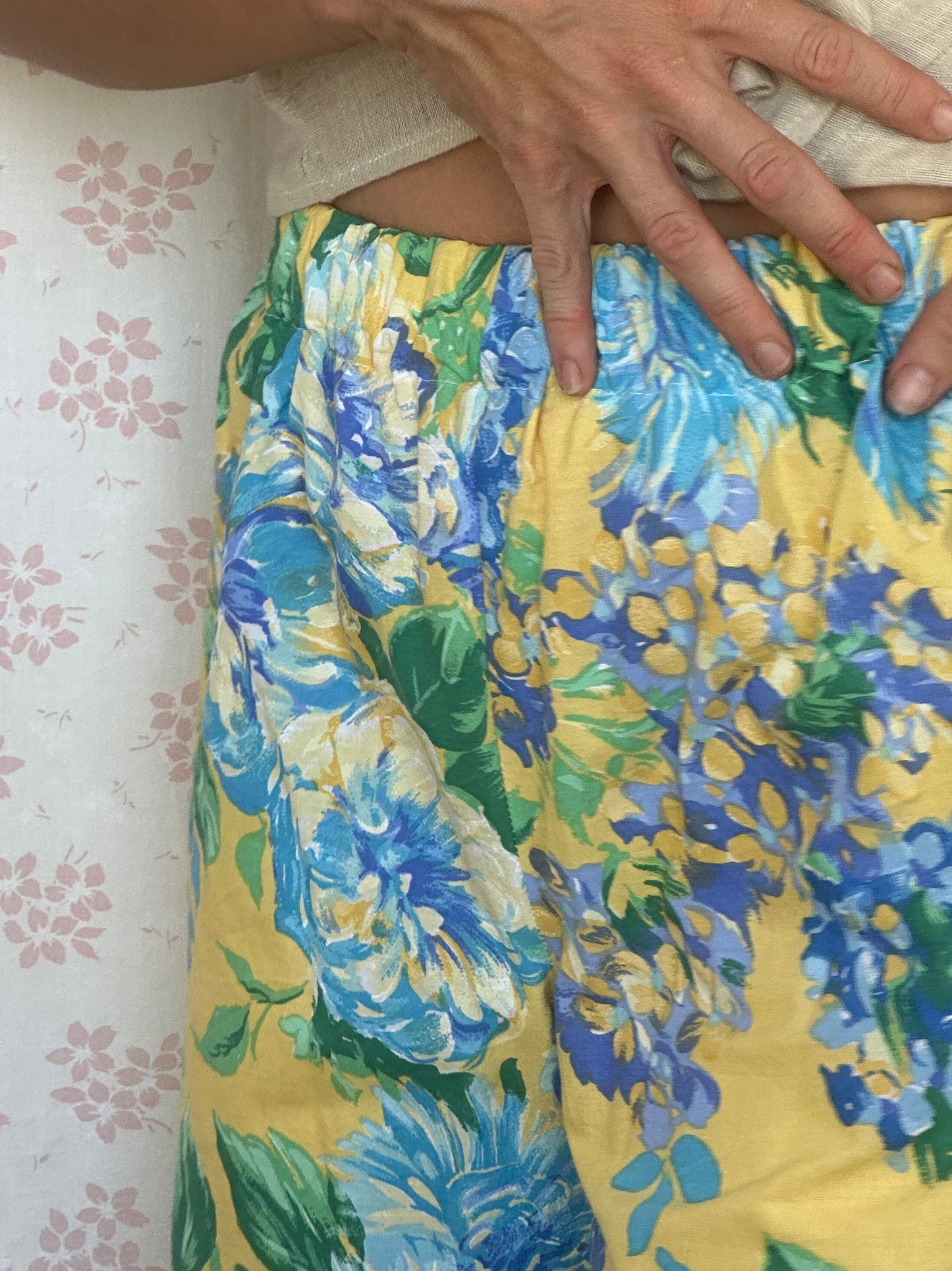 Pantalon Jaune Fleurs