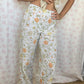 Pantalon Blanc Fleurs