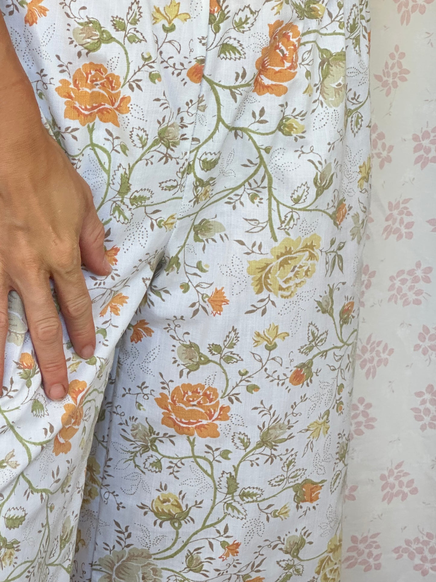 Pantalon Blanc Fleurs