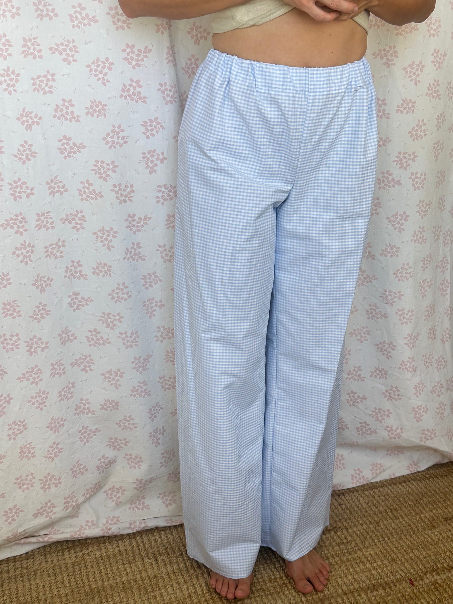 Pantalon Vichy Bleu Ciel