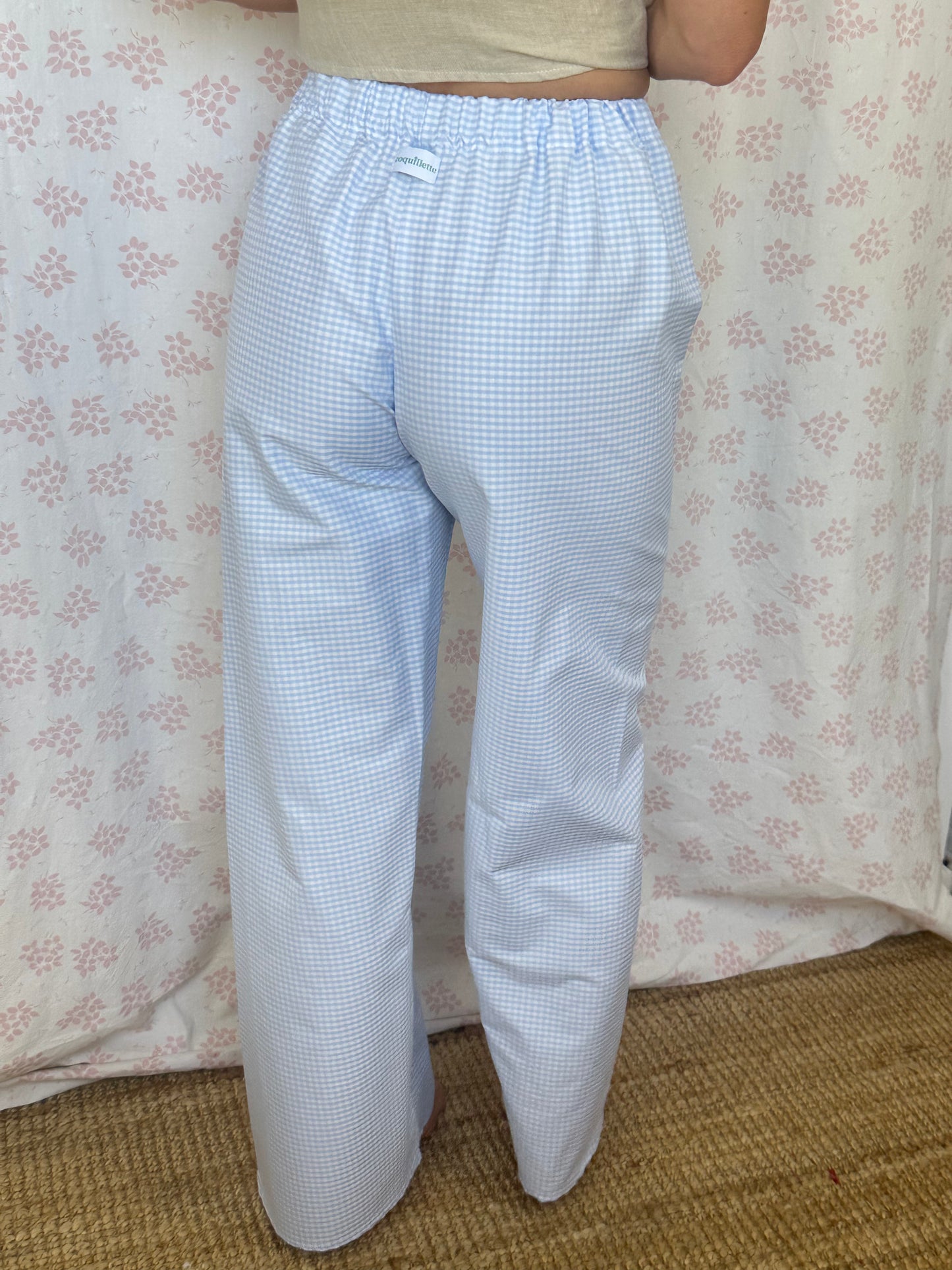 Pantalon Vichy Bleu Ciel