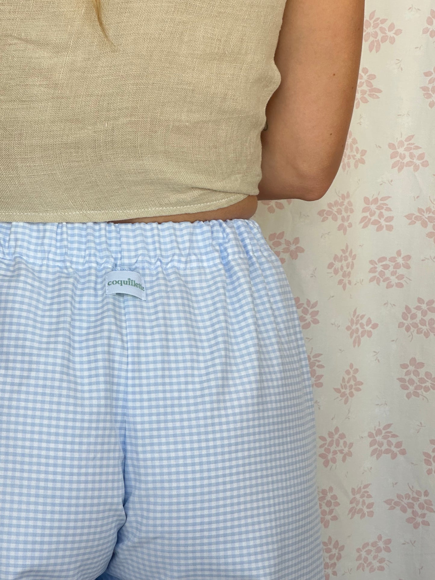 Pantalon Vichy Bleu Ciel