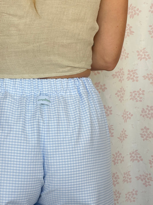 Pantalon Vichy Bleu Ciel