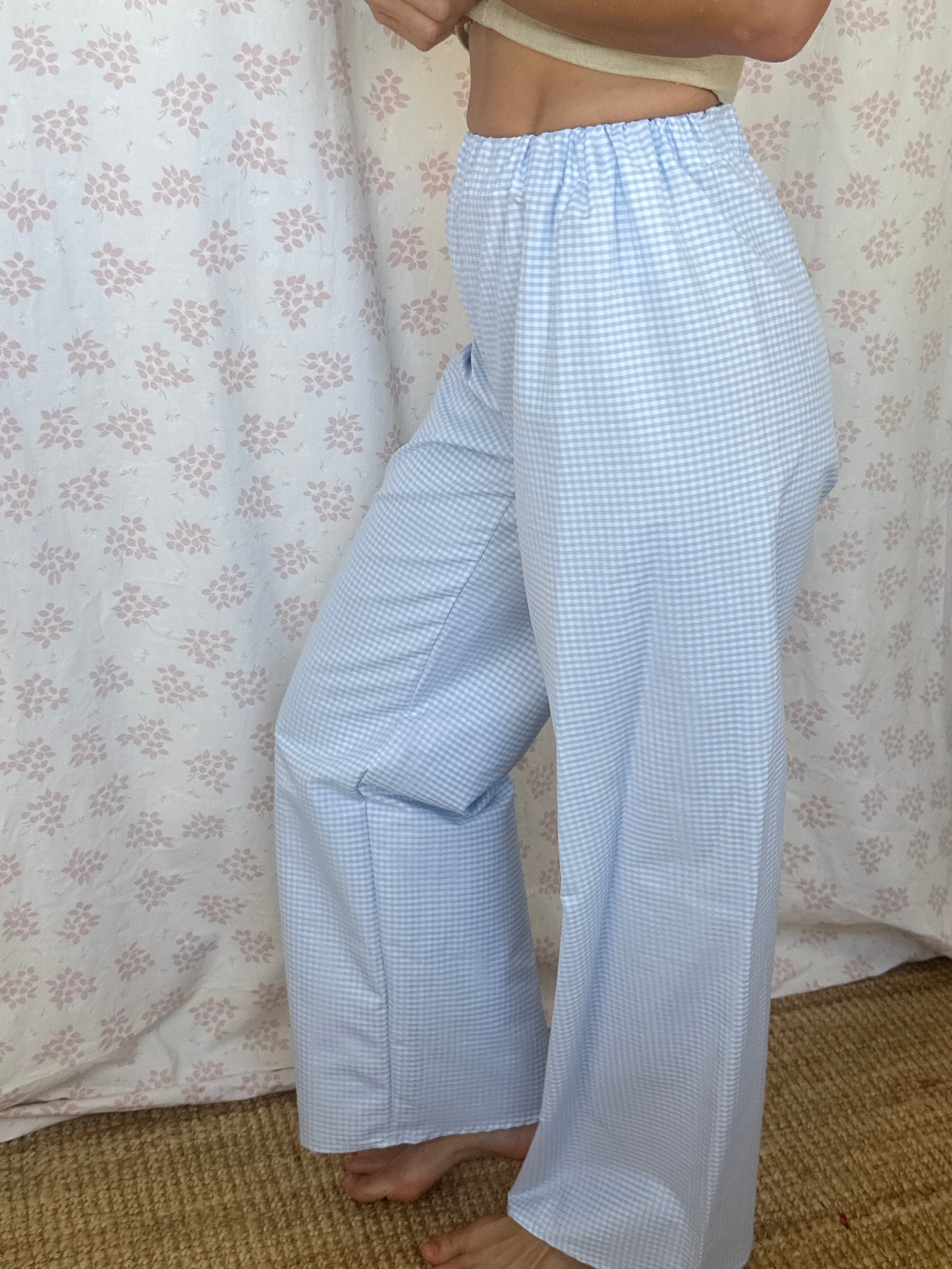 Pantalon Vichy Bleu Ciel