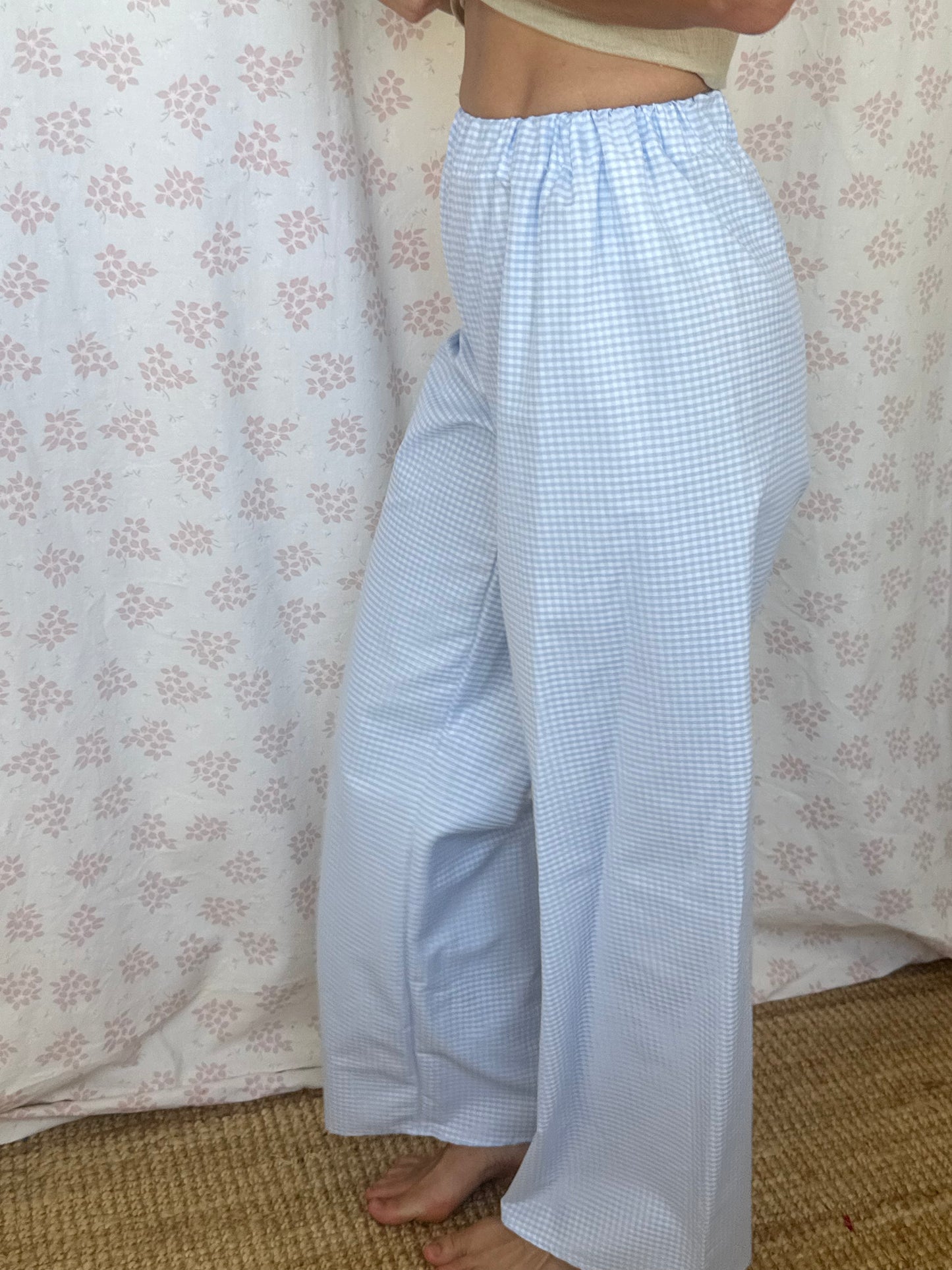 Pantalon Vichy Bleu Ciel