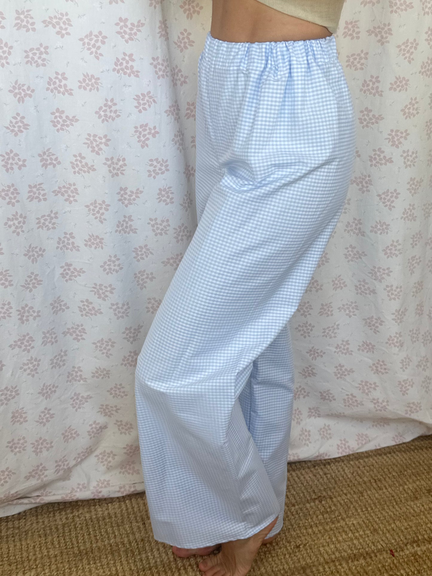 Pantalon Vichy Bleu Ciel