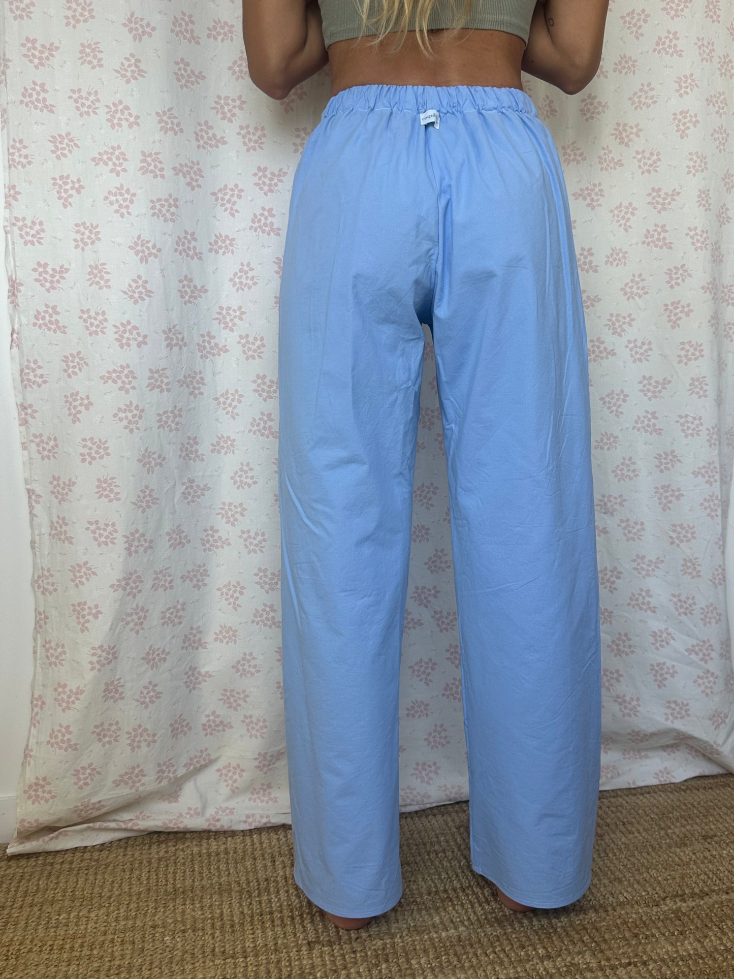 Pantalon Uni Bleu
