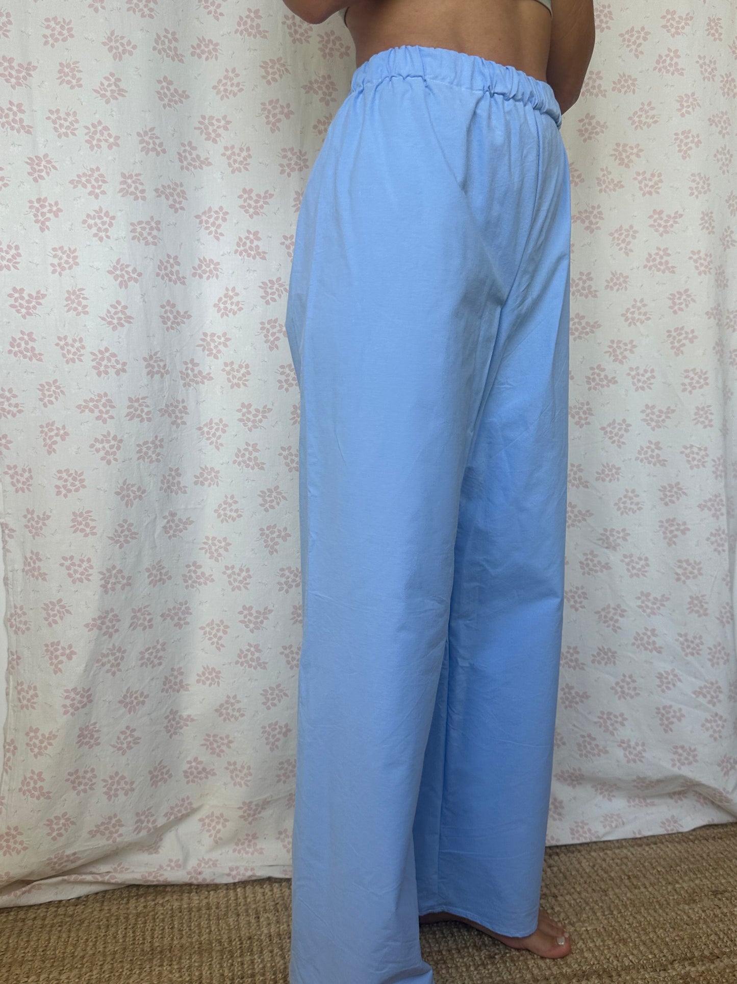 Pantalon Uni Bleu