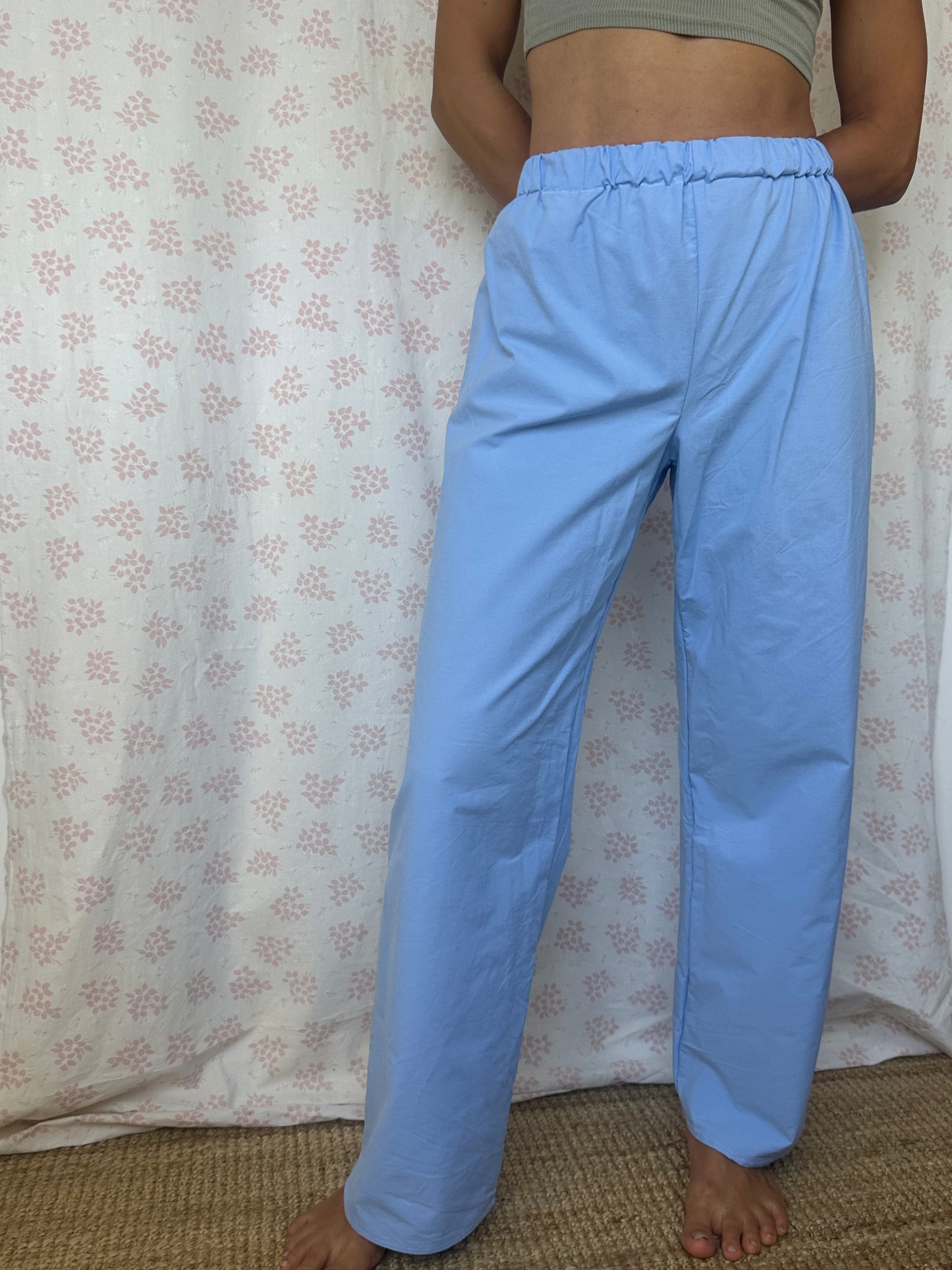 Pantalon Uni Bleu