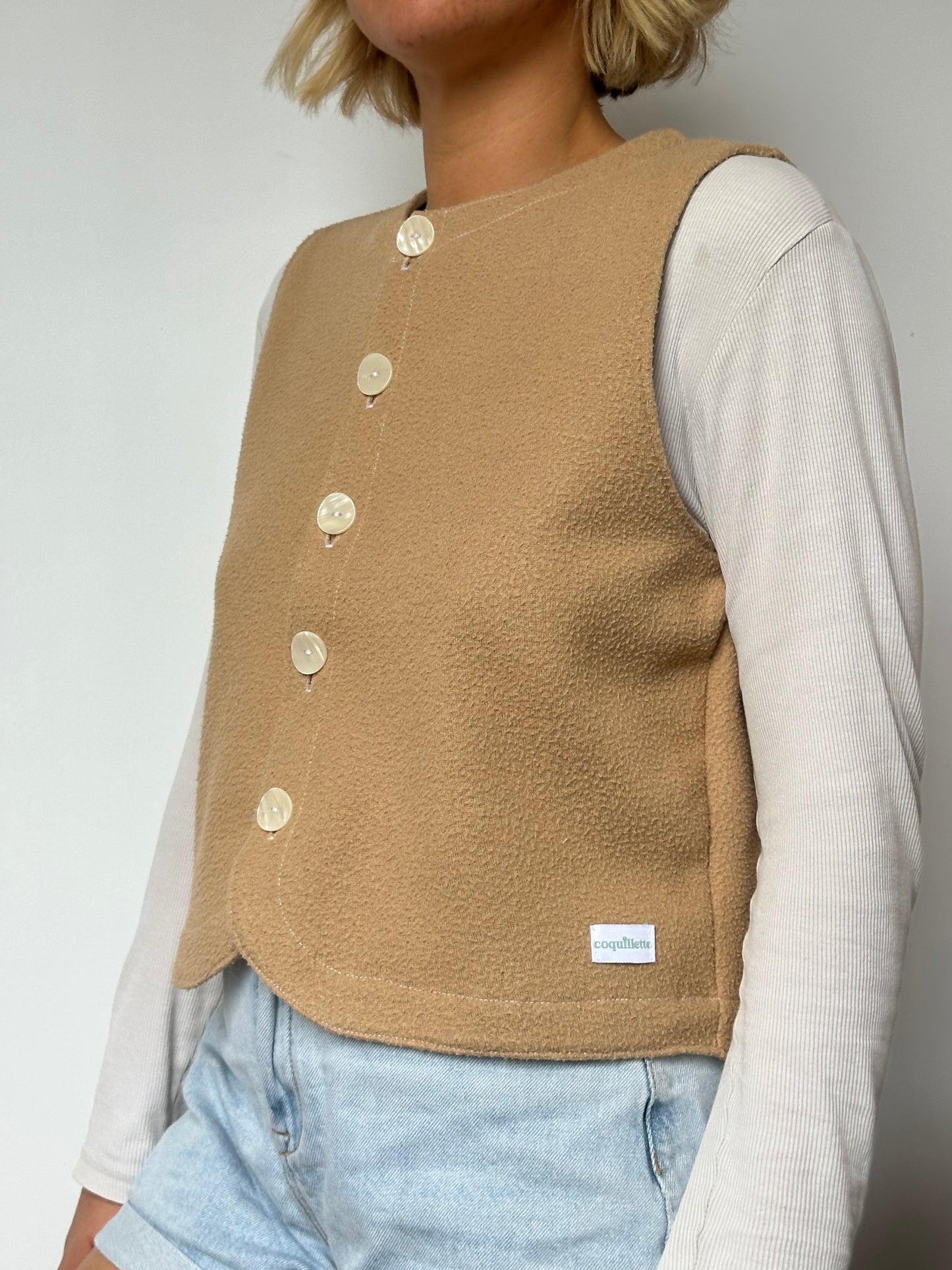 Gilet Bouton Beige T36/38