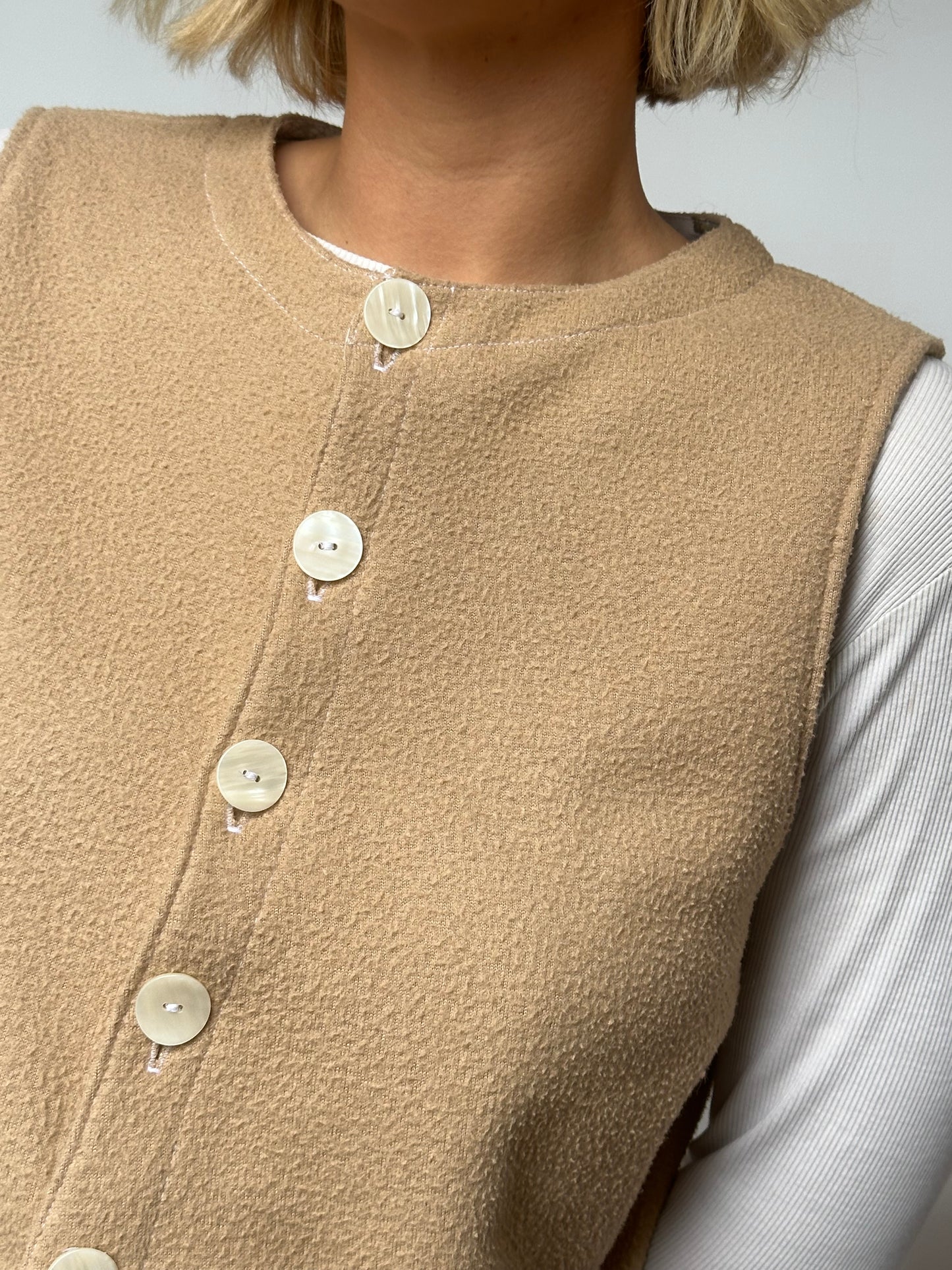 Gilet Bouton Beige T36/38