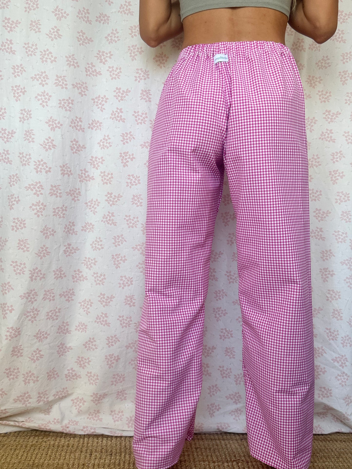 Pantalon Vichy Framboise