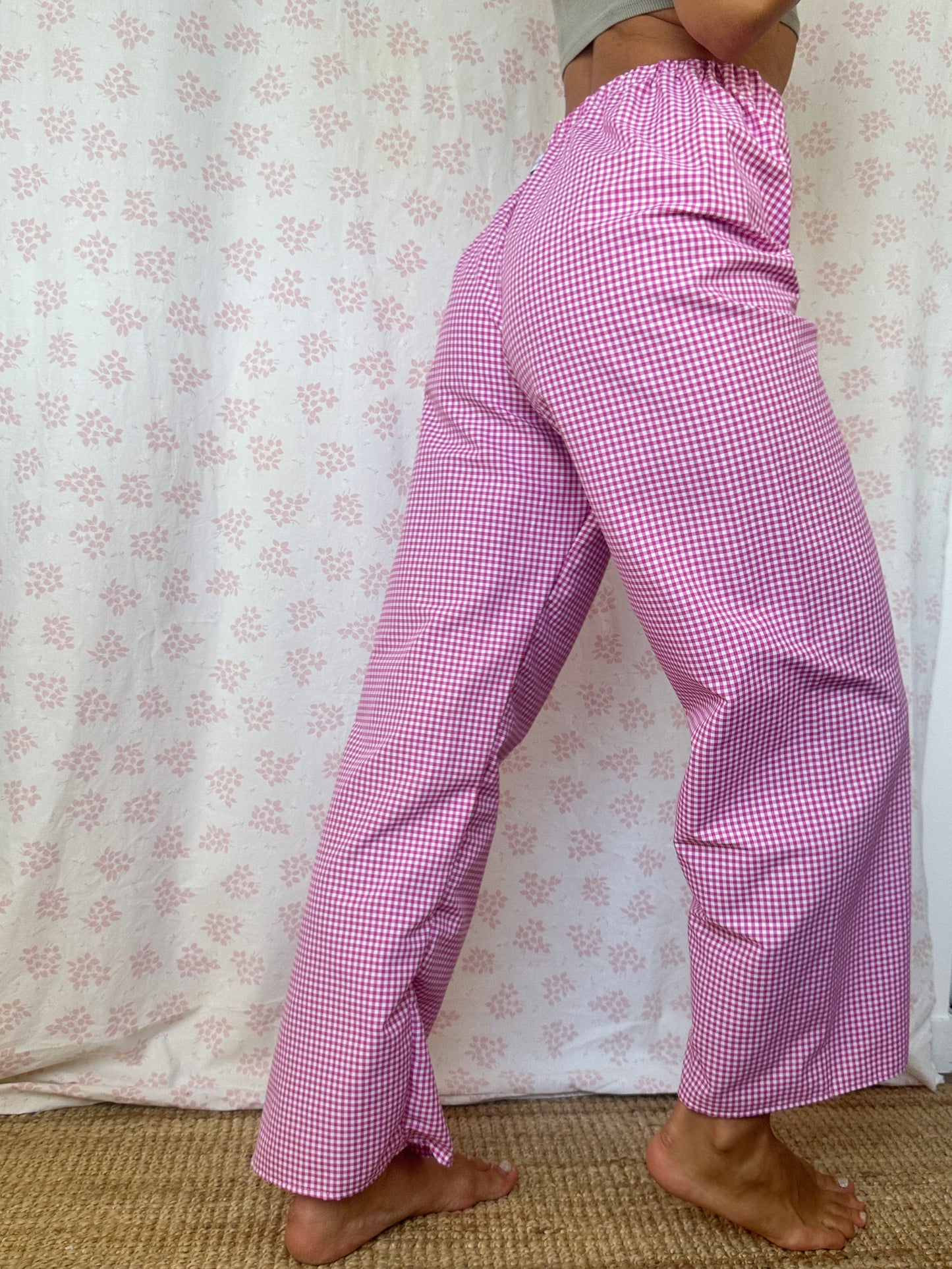 Pantalon Vichy Framboise
