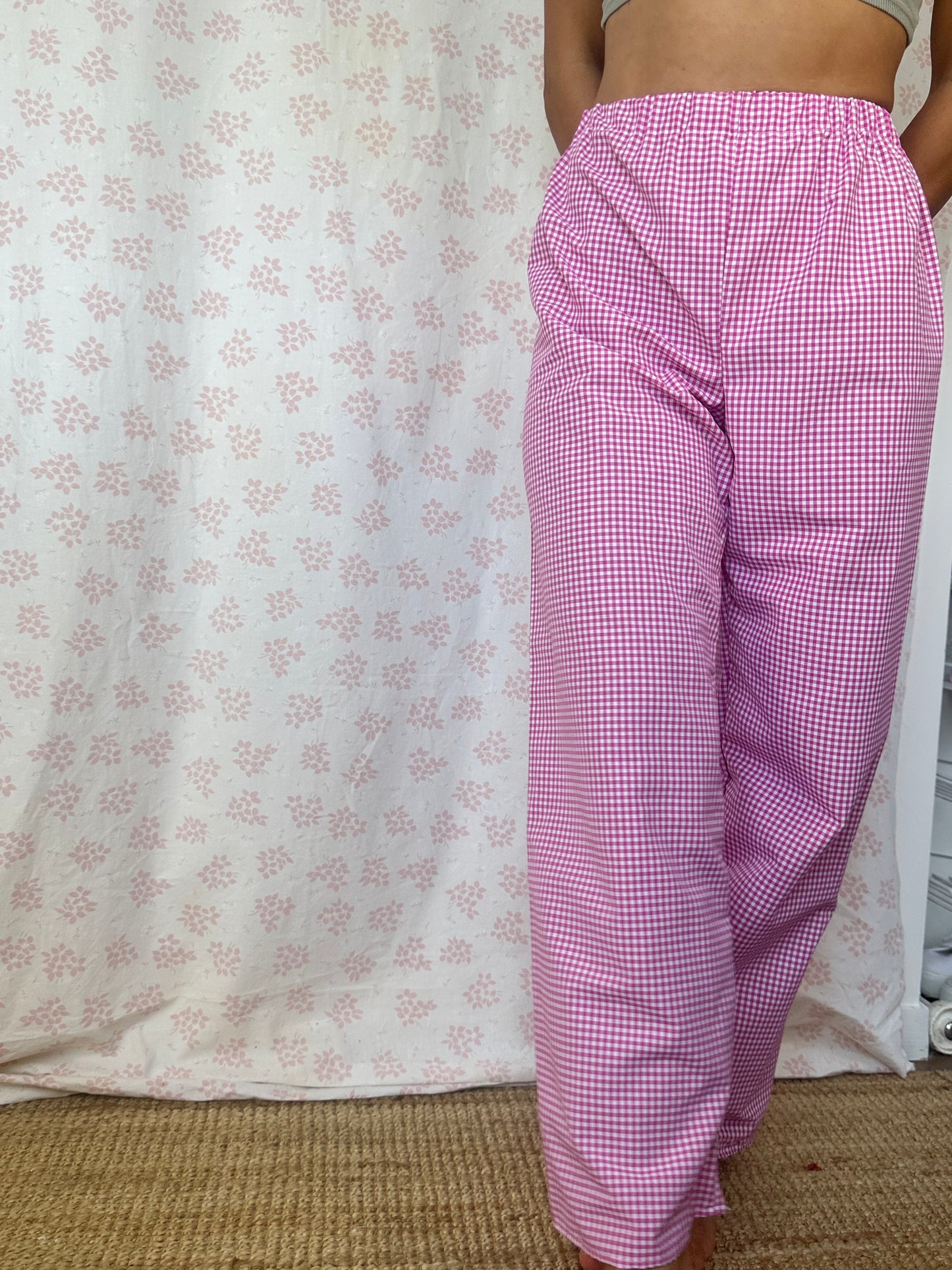 Pantalon Vichy Framboise