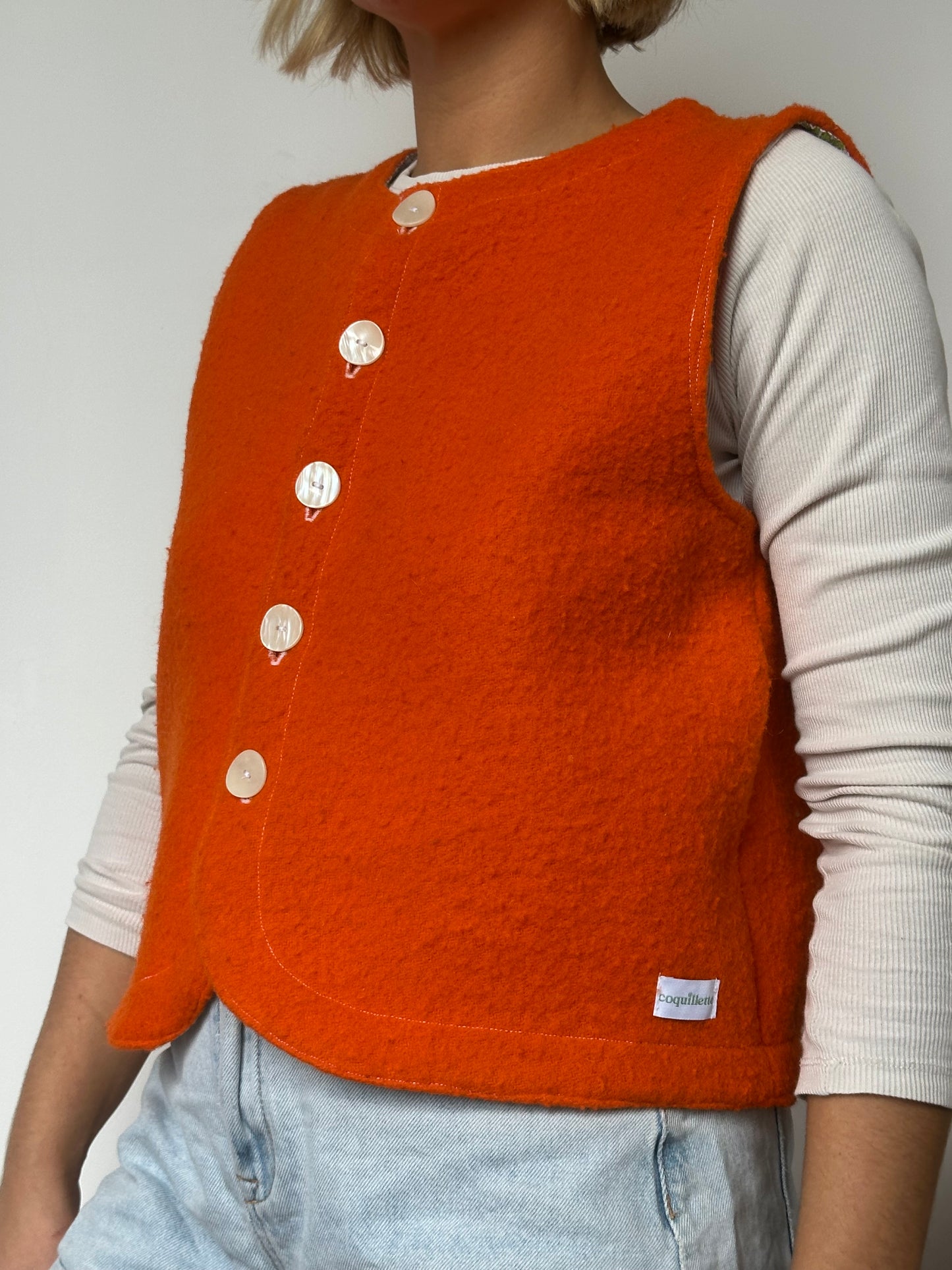 Gilet Bouton Orange T36/38