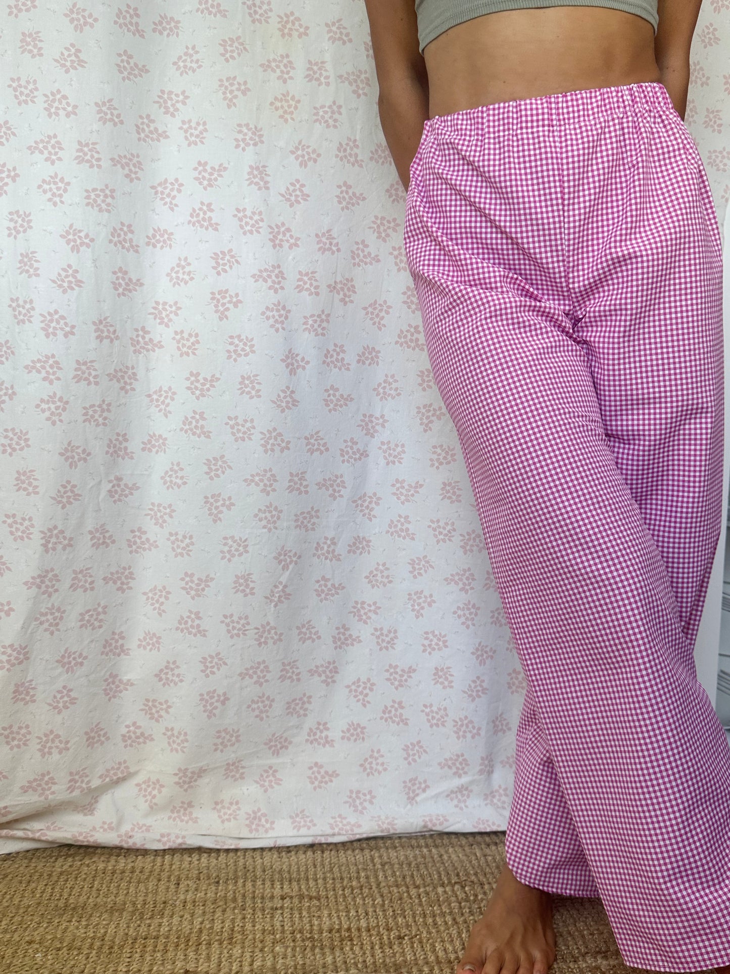 Pantalon Vichy Framboise