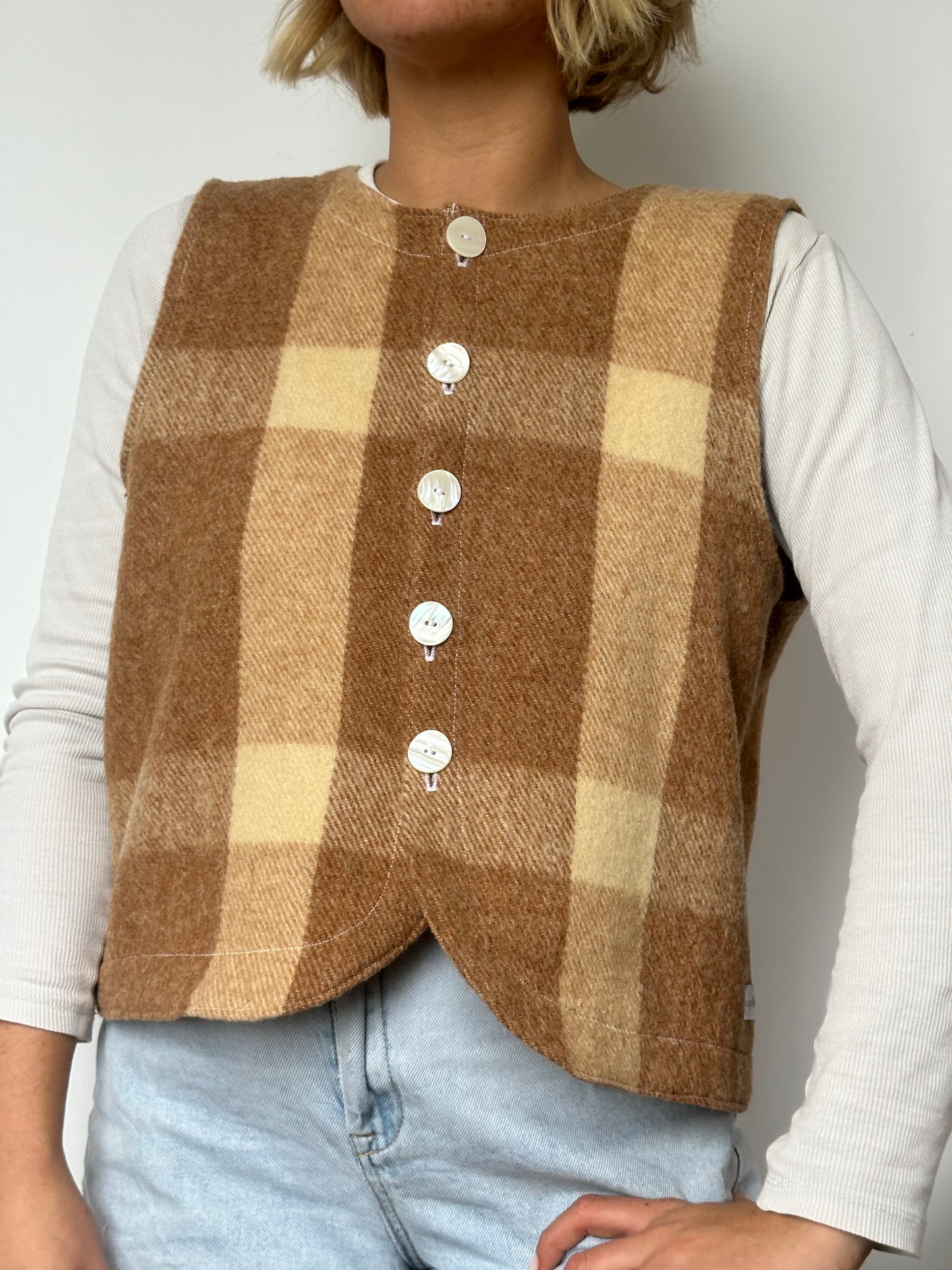 Gilet Bouton Carreaux T36/38