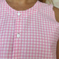 Haut Bouton Vichy Rose