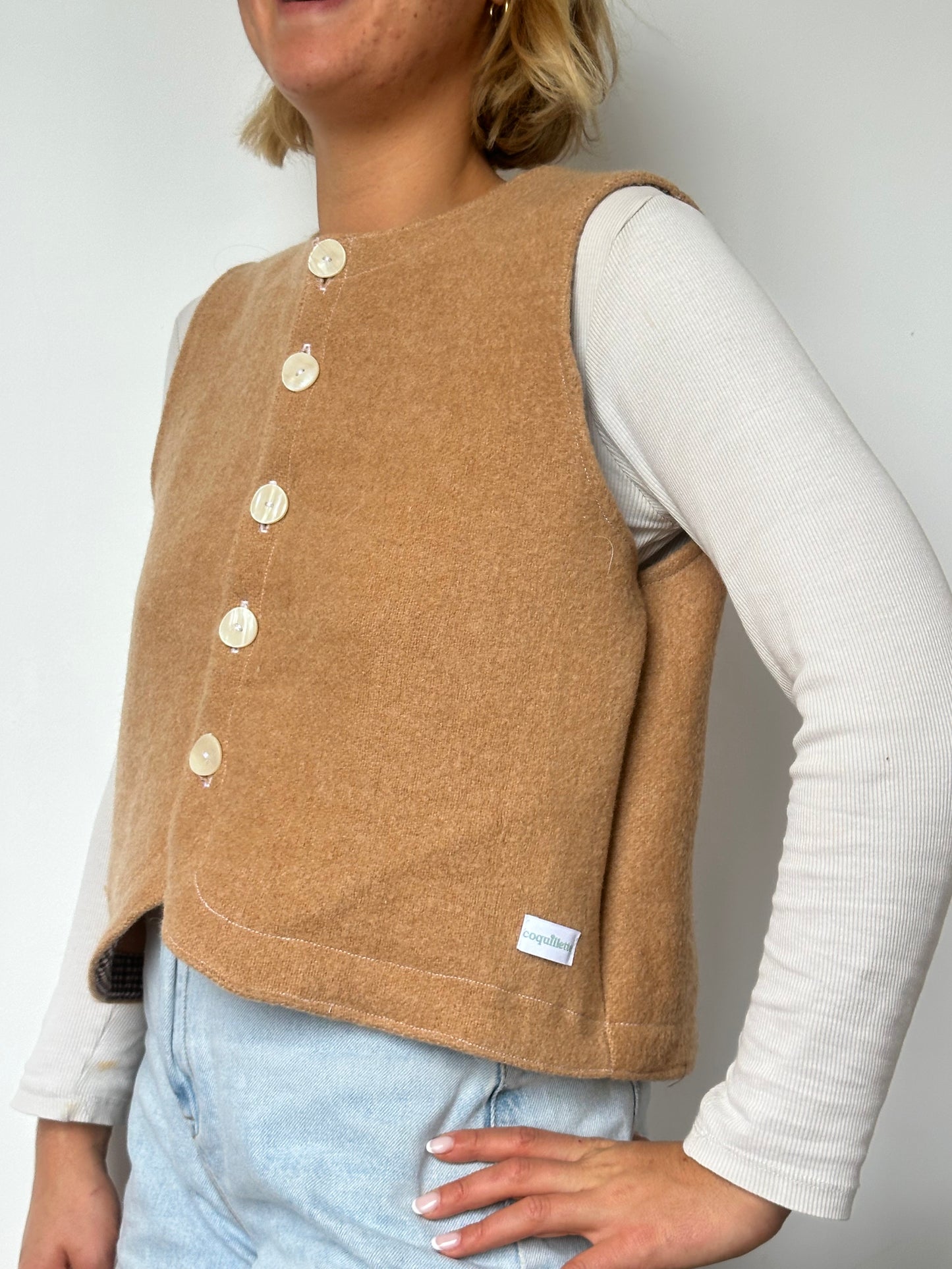 Gilet Bouton Camel T36/38