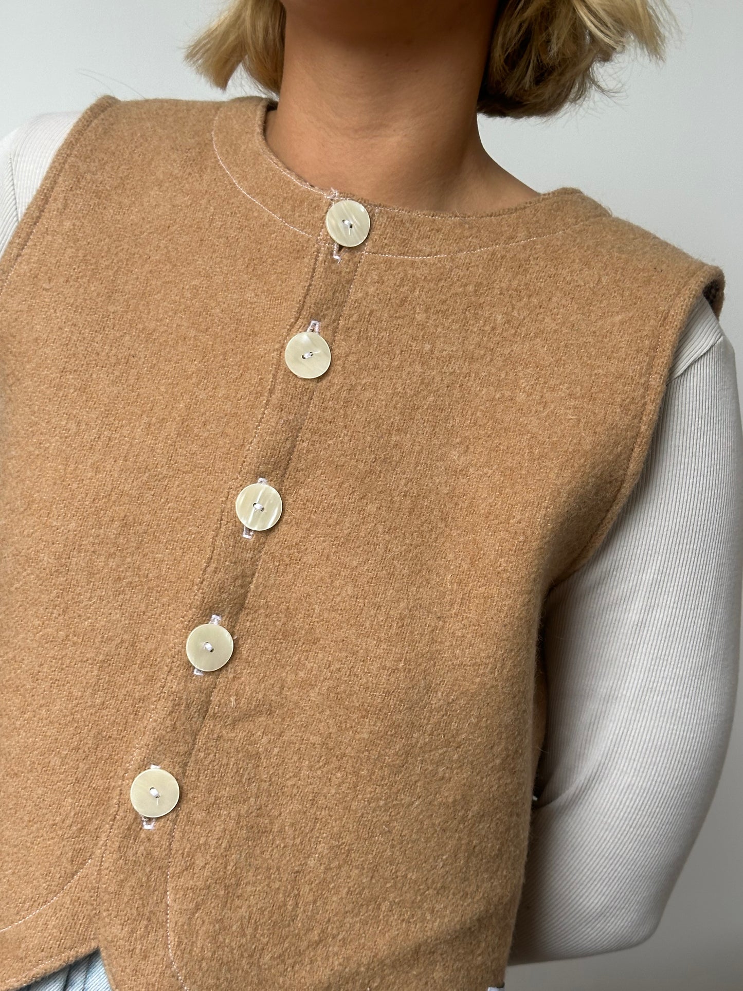 Gilet Bouton Camel T36/38