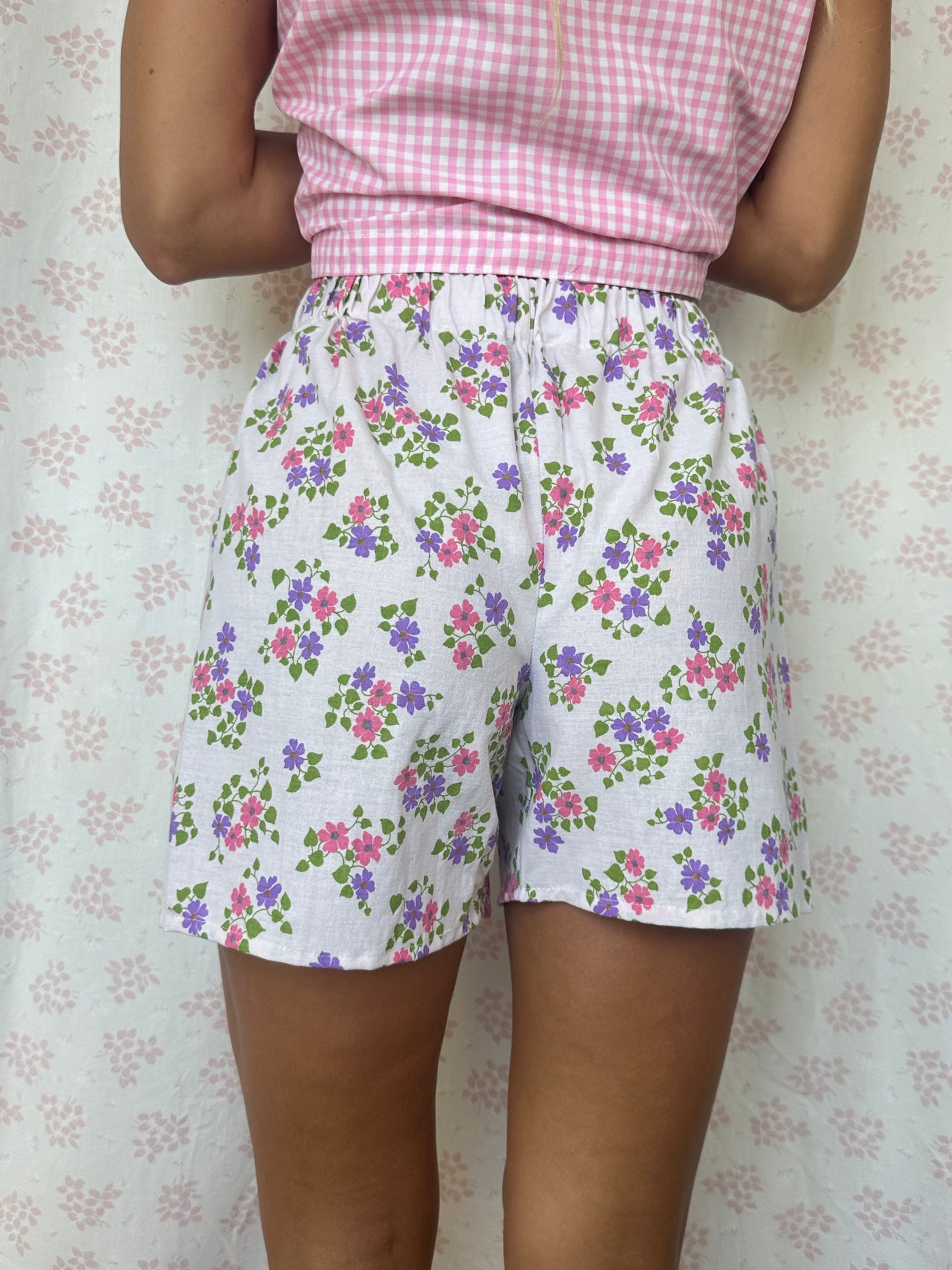 Short Blanc Fleurs