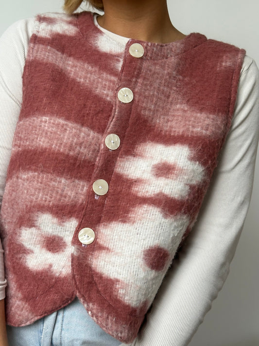 Gilet Bouton Fleurs T36/38