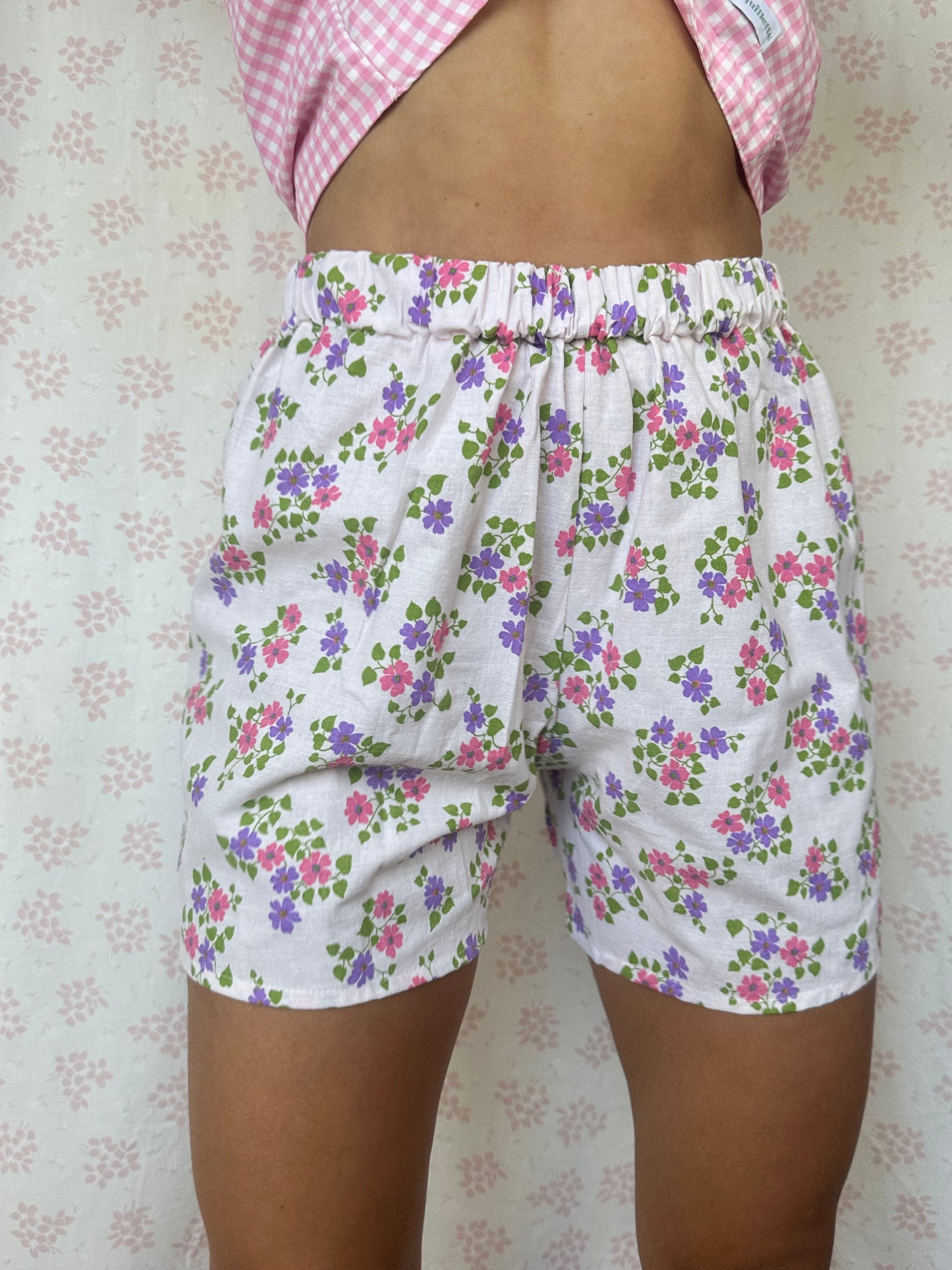Short Blanc Fleurs