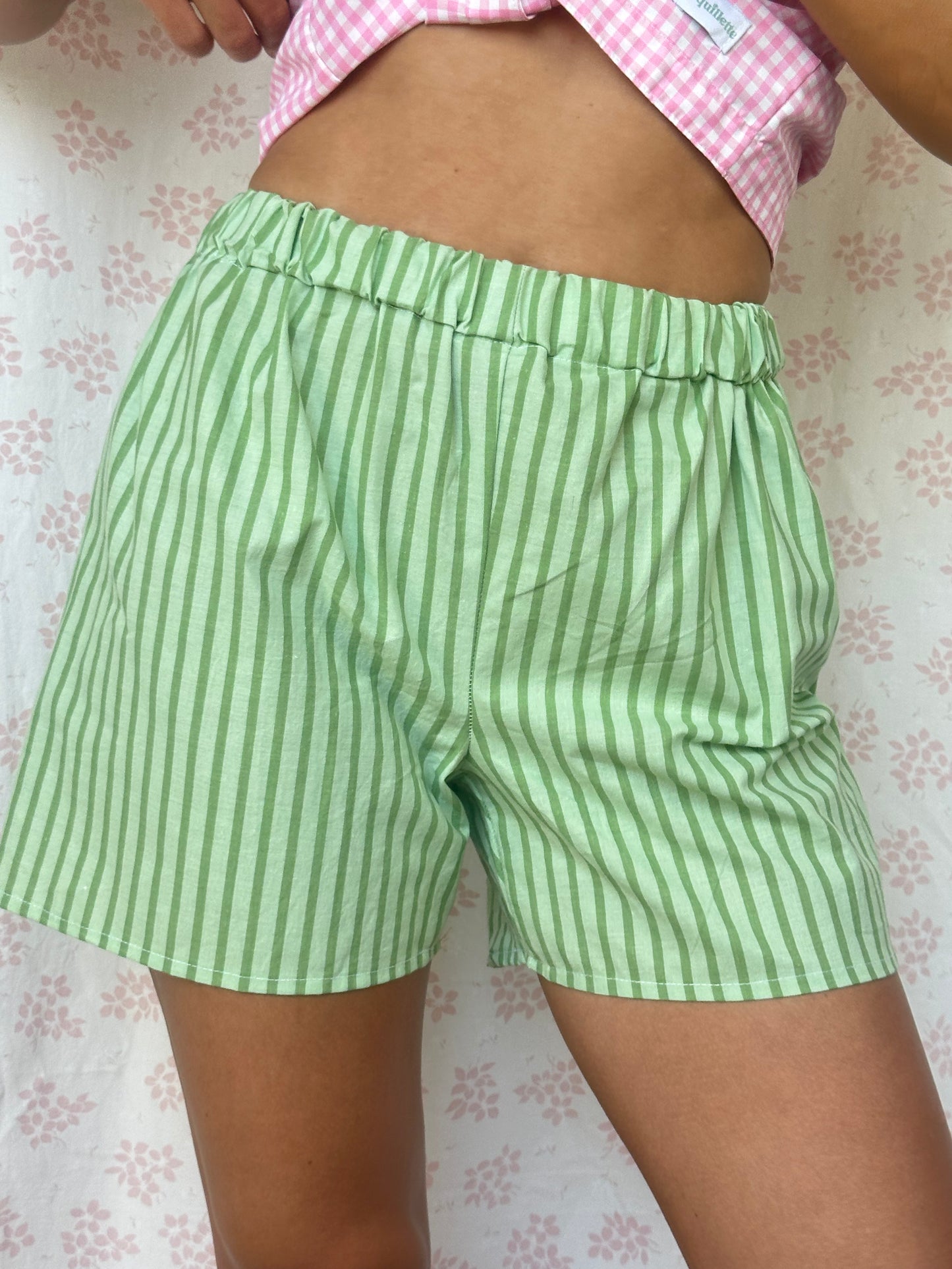 Short Vichy Rayé Vert