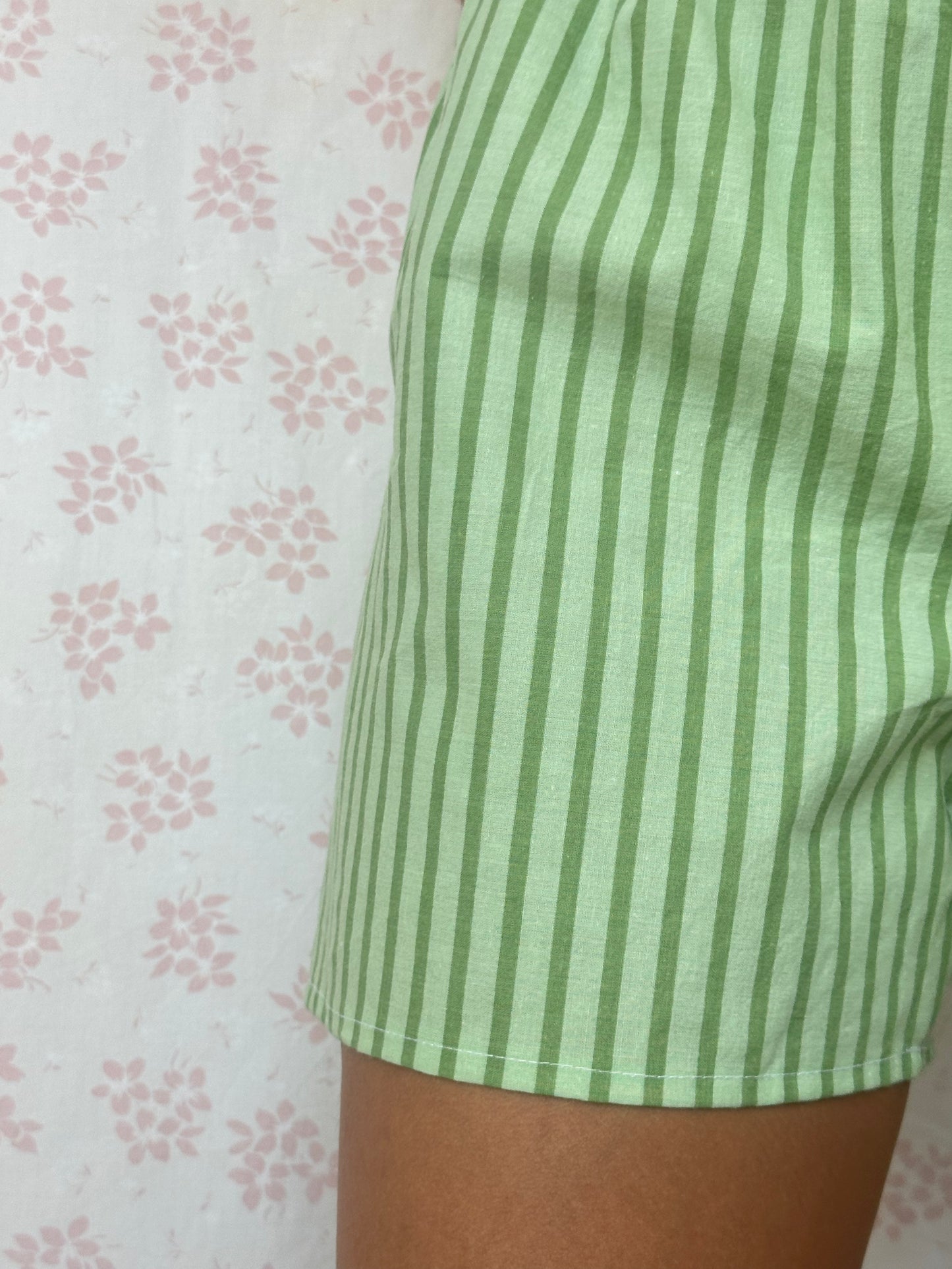Short Vichy Rayé Vert