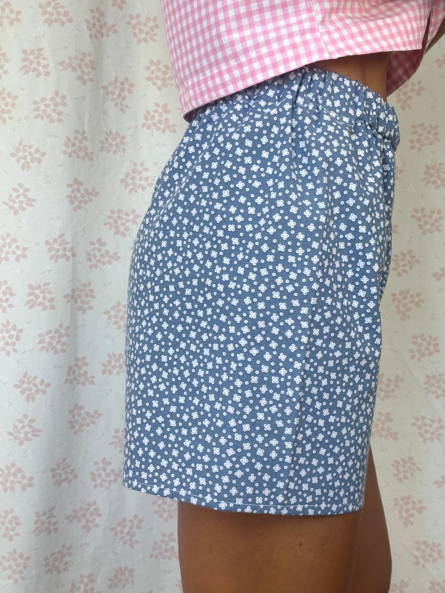 Short Bleu Fleurs