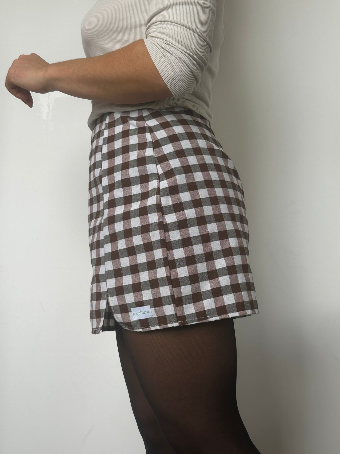 Jupe Vichy Marron T38