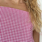 Robe Bretelle Vichy Framboise