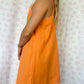 Robe Bretelle Uni Orange