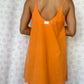 Robe Bretelle Uni Orange