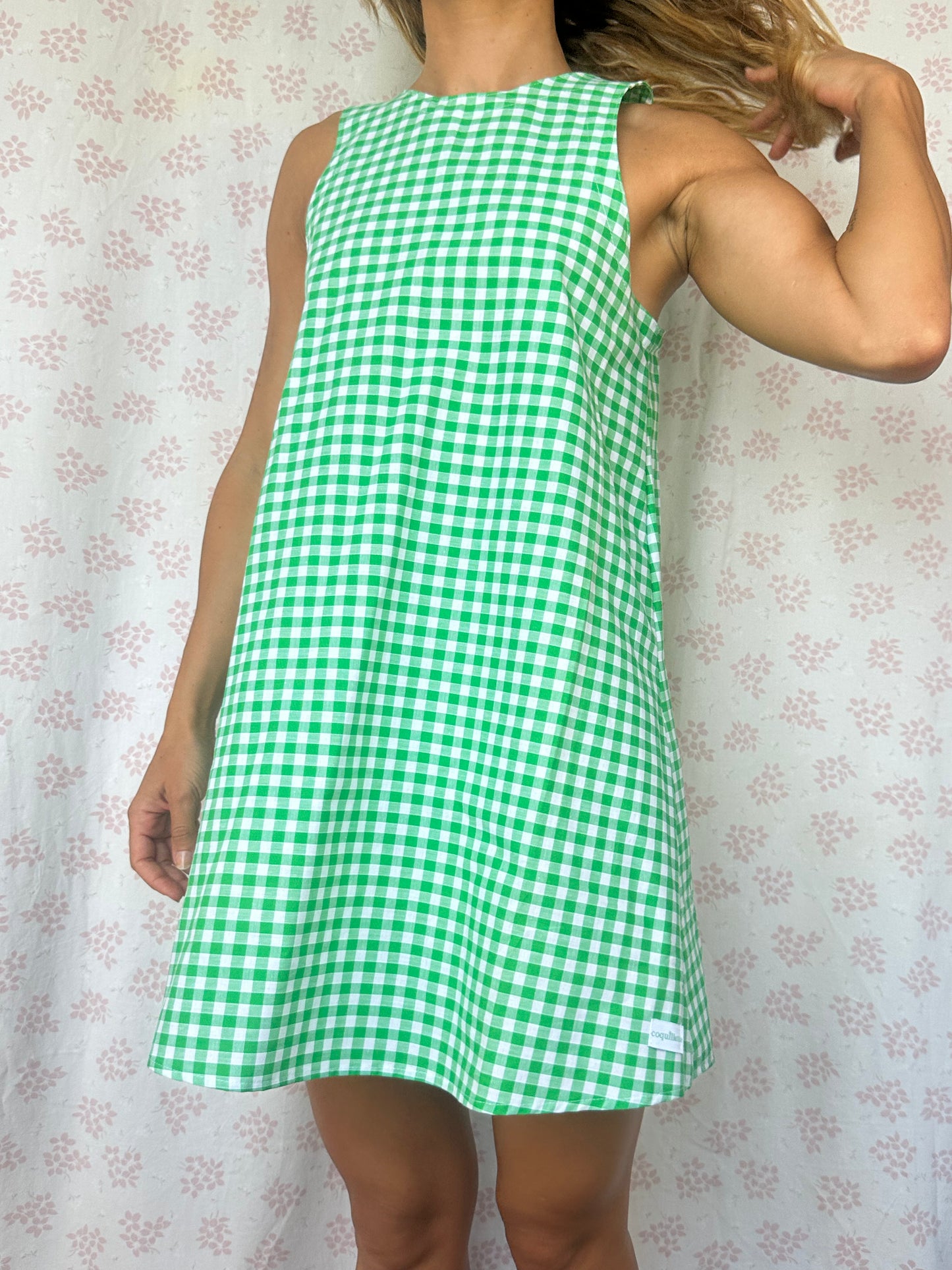 Robe Col Vichy Vert