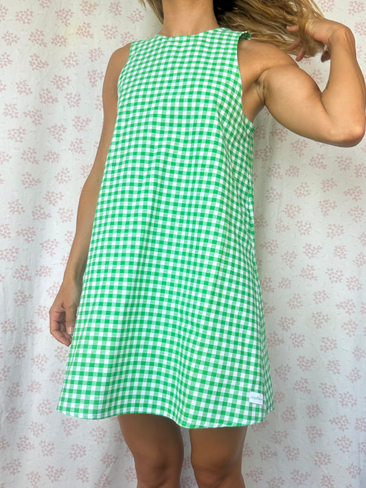 Robe Col Vichy Vert